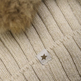 Huttelihut Sand Melange Lue Strikk Alpaca Pompom