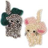 Konges Sløjd Bow Kitty 2 Pakke Bue Kitty Beaded Hair Clip