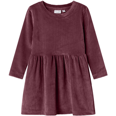 Name It Burgundy Nmfveloa Ls Velvet Dress