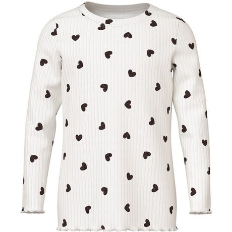 Name It Cloud Dancer Tiny Heart Nmfvemma Glitter Ls Slim Top