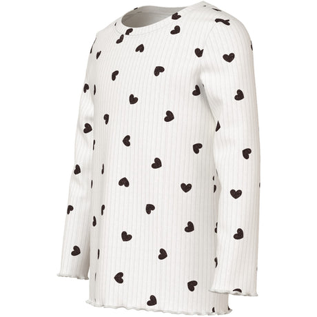 Name It Cloud Dancer Tiny Heart Nmfvemma Glitter Ls Slim Top