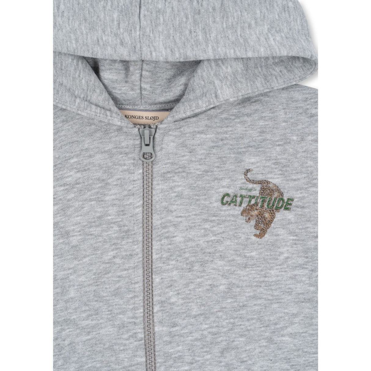Konges Sløjd Grey Melange Lou Sweat Zip Hette Ocs