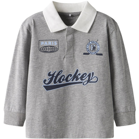 Name It Grey Melange Nmmsido Ls Nreg Polo Top