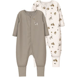Name It Jet Stream Nbnnightsuit 2P Zip Ff Animal Noos