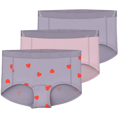 Name It Lavender Gray Nkfhipster 3P Lavender Hearts Noos