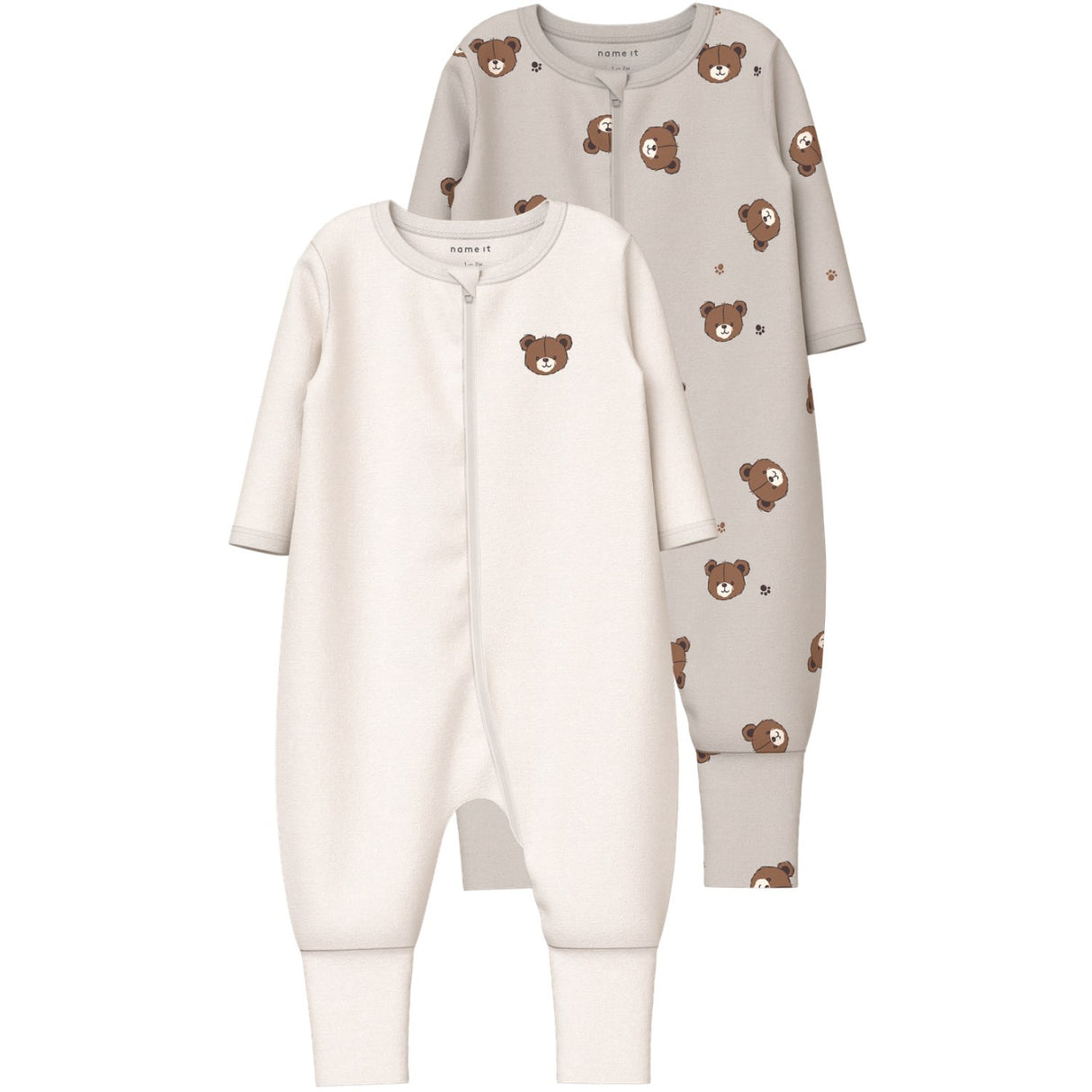 Name It Pumice Stone Nbnnightsuit 2P Zip Ff Pumice Bjørn Noos