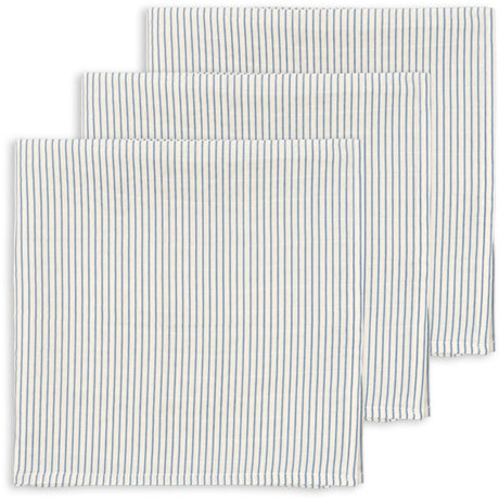 Konges Sløjd Stripe Bluie 3 Pakke Muslin Cloth GOTS