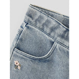 Lil'Atelier Medium Blue Denim Flower Emb Nmfdarlee Doa Loose Jeans 4499-Se Lil