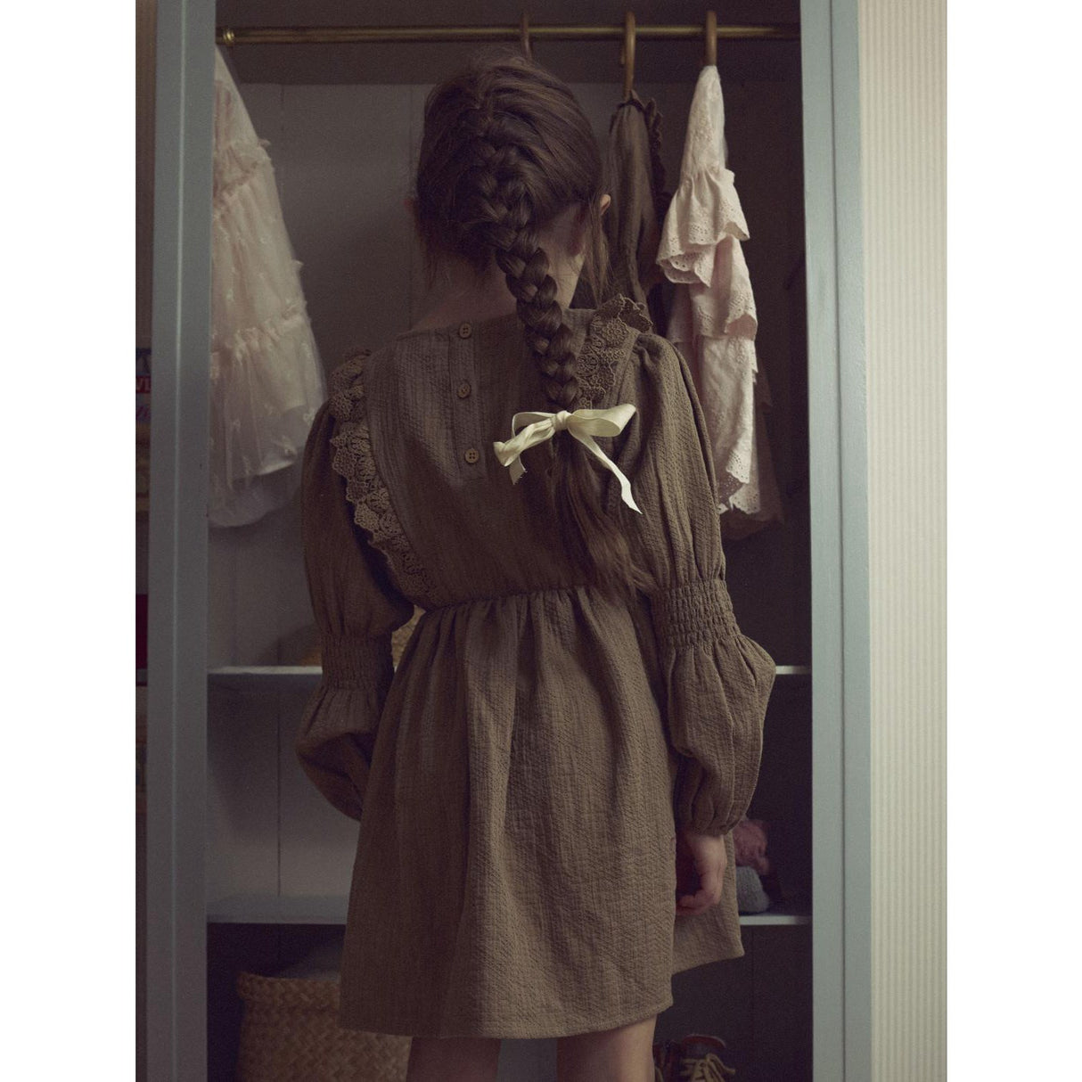 Lil'Atelier Sepia Tint Nmfrosita Liu Ls Kjole Lil