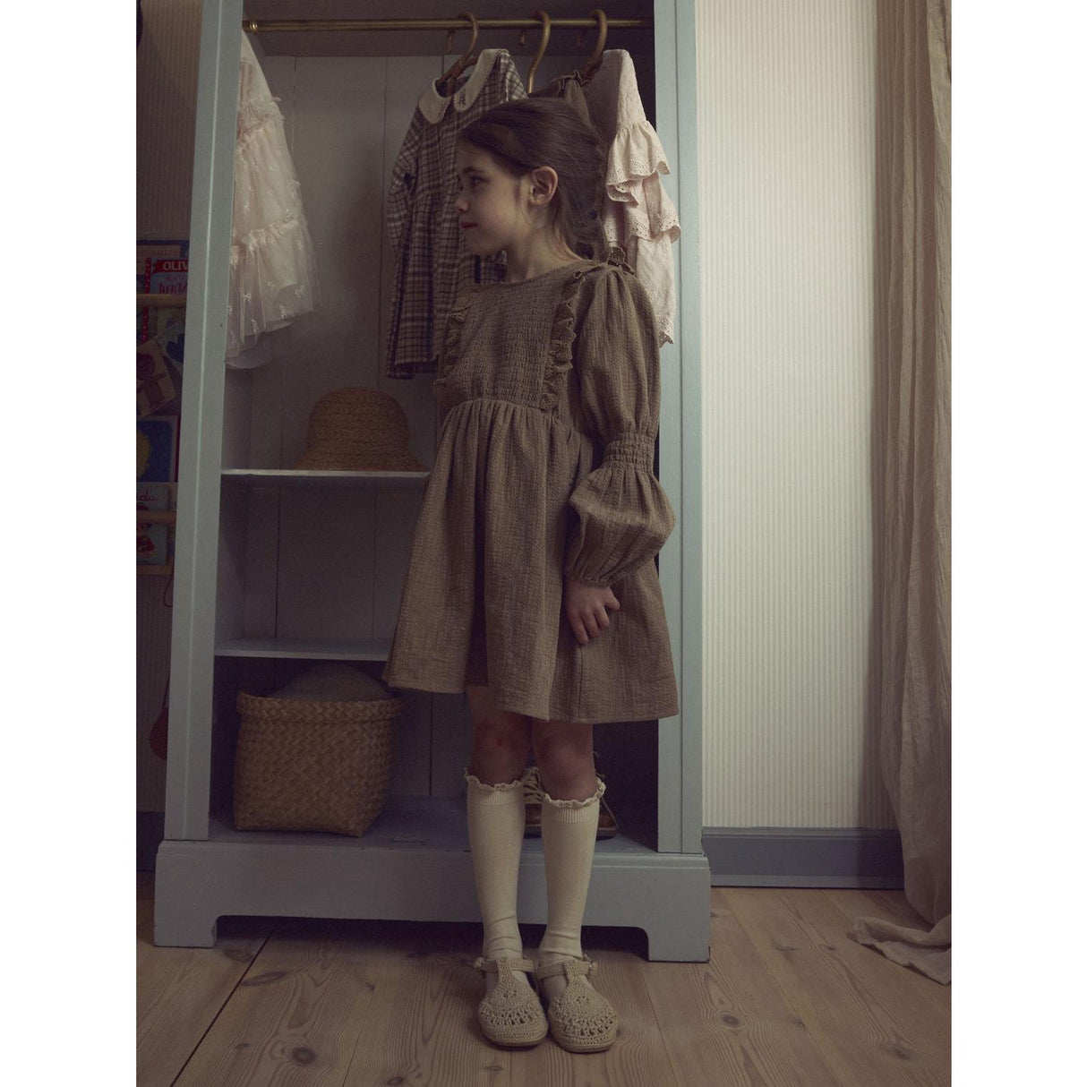 Lil'Atelier Sepia Tint Nmfrosita Liu Ls Kjole Lil