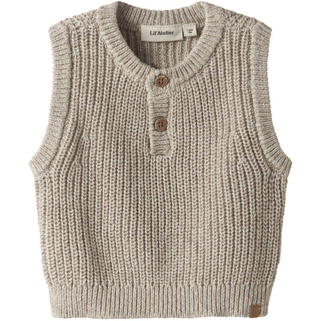 Lil'Atelier Oxford Tan Melange Nbmrokko Strikk Vest Lil