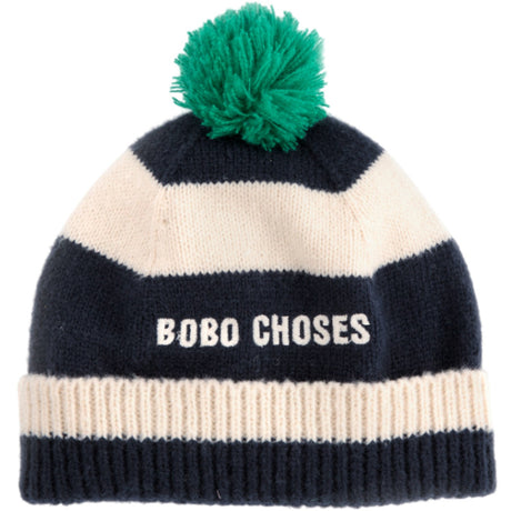 Bobo Choses Midnight Blue Striped Beanie