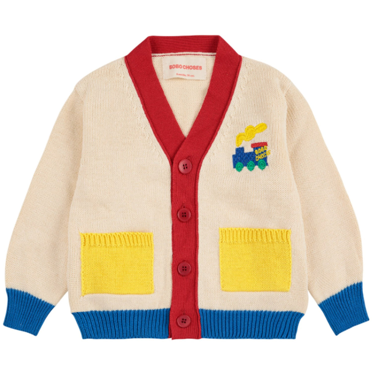 Bobo Choses Offwhite Bobo Choo Choo Farge Block Cardigan