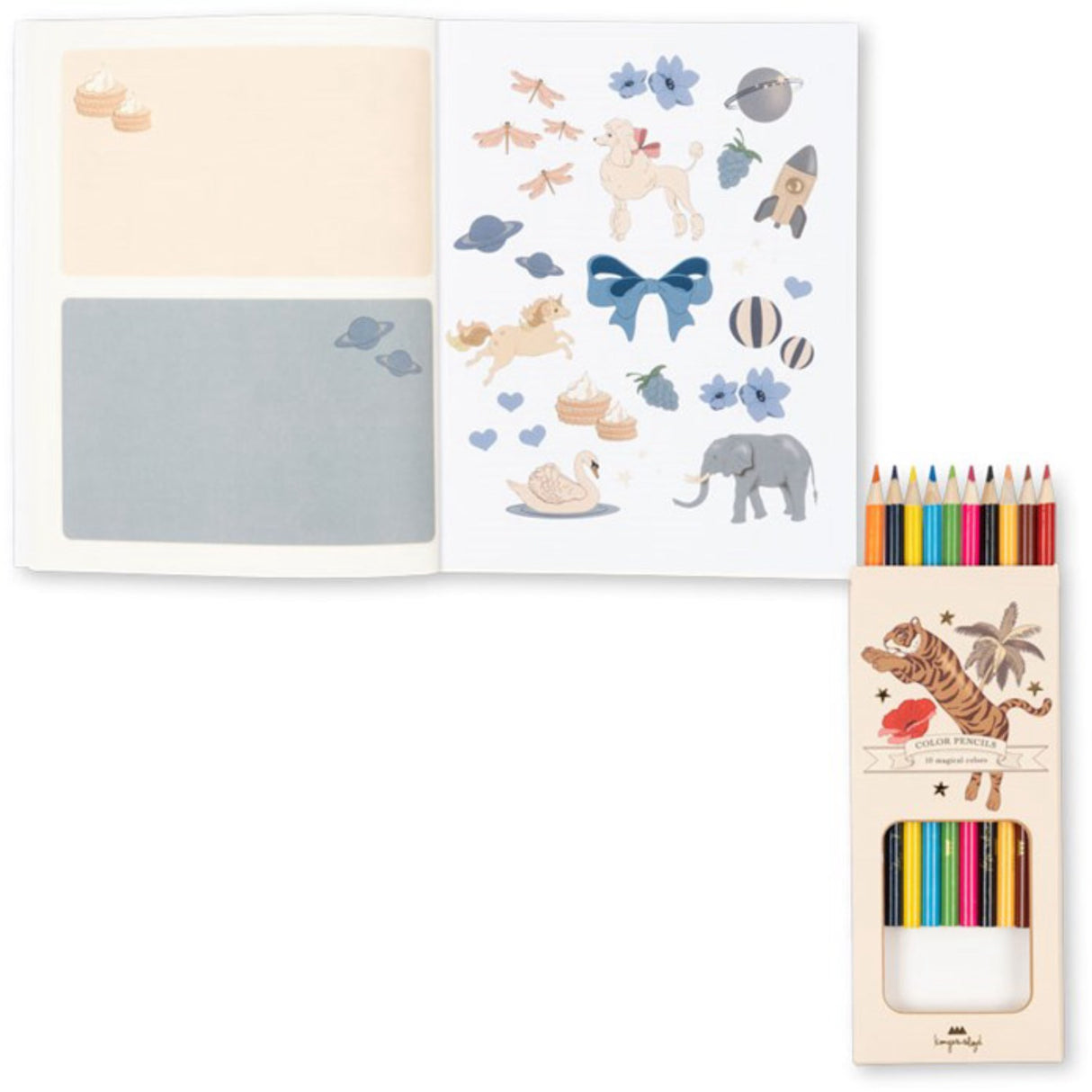 Konges Sløjd Multi Activity Bok Med Colouring Pencils