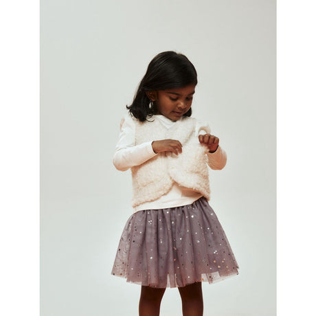 Name It Lavender Gray Silver Foil Nmfterana Tyll Skjørt