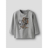 Name It Grey Melange Nmmthornton Ls Nreg Topp Box