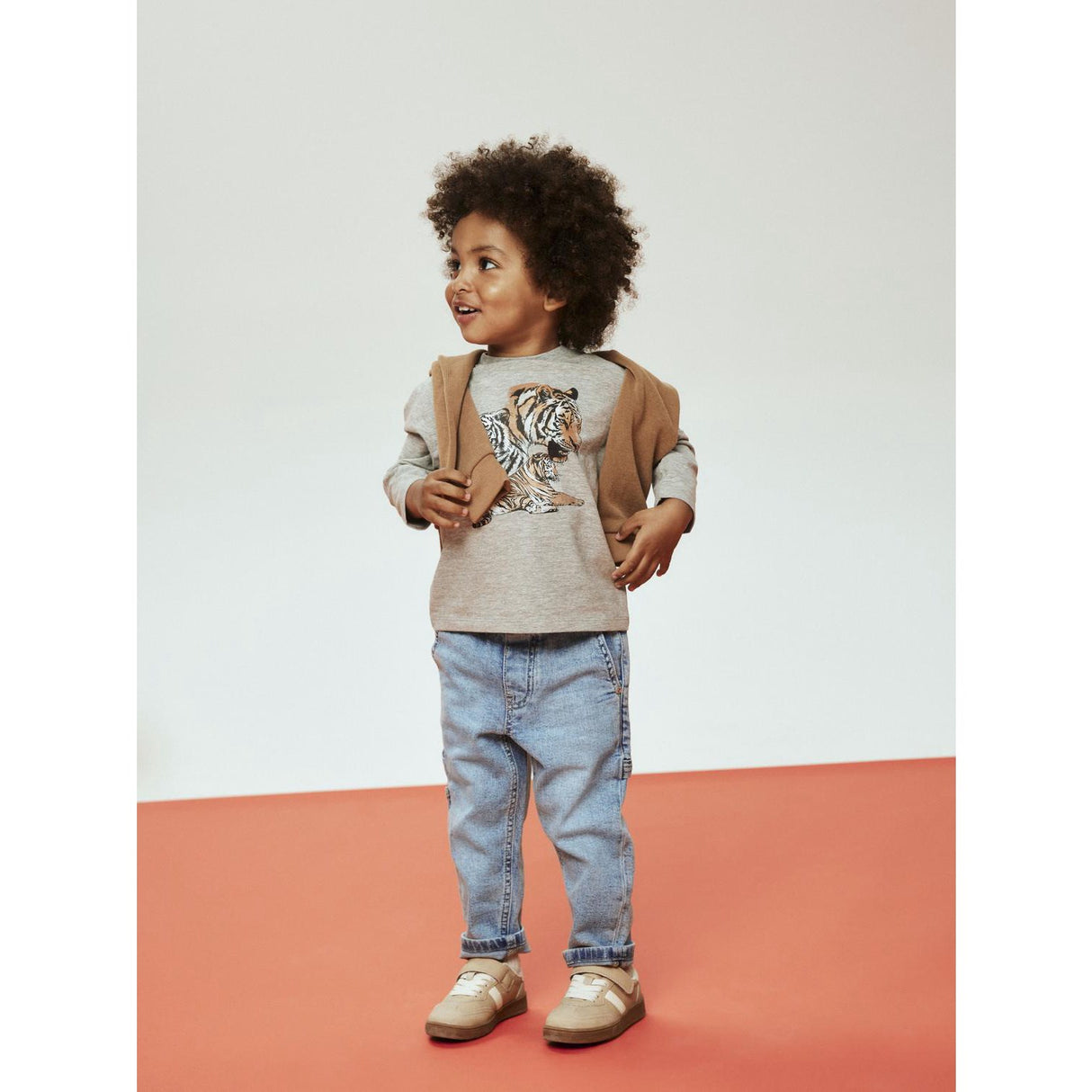 Name It Grey Melange Nmmthornton Ls Nreg Topp Box