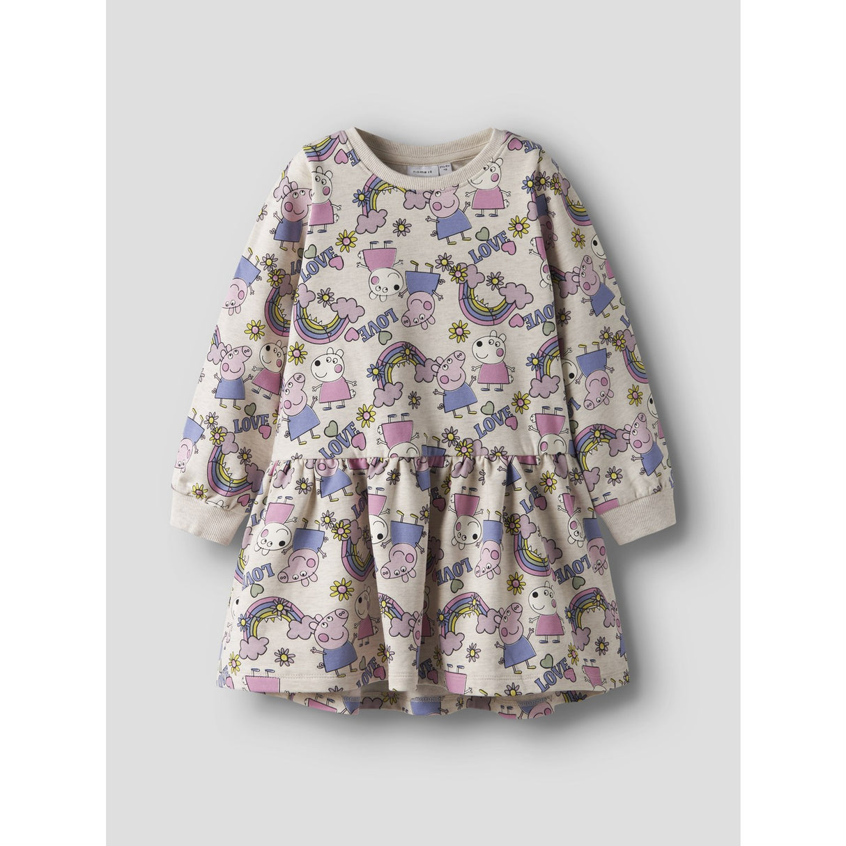 Name It Peyote Melange Nmfdarma Peppa Ls Swe Kjole Bru Cplg