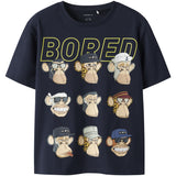 Name It Navy Blazer Nkmdrey Bod Ss Nreg Topp Box Sky