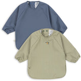 Konges Sløjd Tea Stripe/Flint Stone 2 Pakke Dinner Smekke Med Ermer