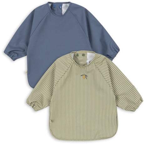 Konges Sløjd Tea Stripe/Flint Stone 2 Pakke Dinner Smekke Med Ermer