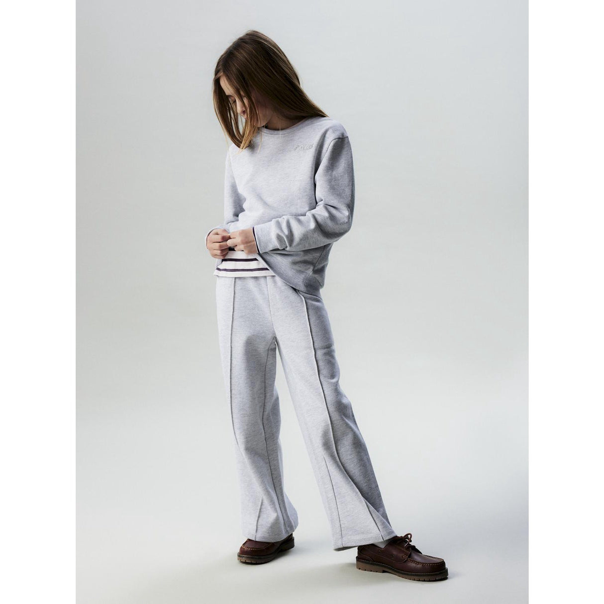 Name It Light Grey Melange Nkftilde Ls Nreg Sweat Topp Unb Pb