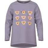 Name It Lavender Gray 3 Teddy Bears Nmfviolet Ls Loose Topp