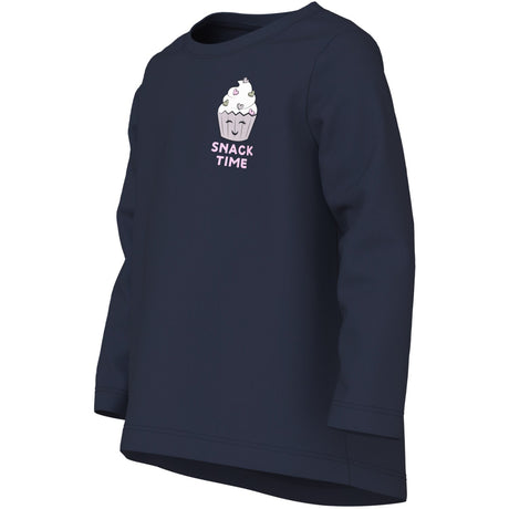 Name It Navy Blazer Snack Time Nmfviolet Ls Loose Topp