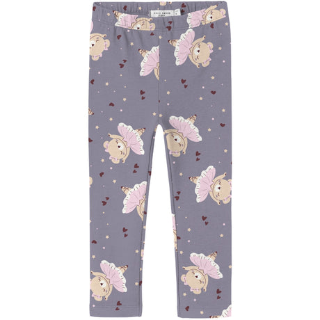 Name It Lavender Gray Ballerina Bear Nmfdavina Aop Swe Leggings Bru