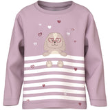 Name It Dawn Pink Dog Heart Stripe Nmfvaliane Ls Nreg Topp