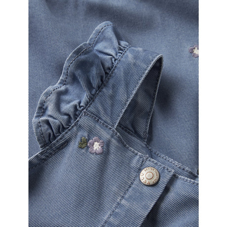 Name It Denim Blue Flower Emb Nbfsage Dnm Overall 3606-Yb