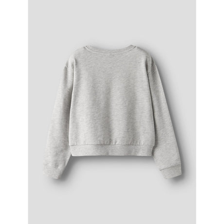Name It Light Grey Melange Nkfmille Kort Nreg Ls Swe O-Neck Noos