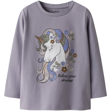 Name It Lavender Gray Nmftulinea Ls Topp