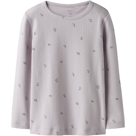Name It Lilac Marble Nmfberries Ls Slim Topp
