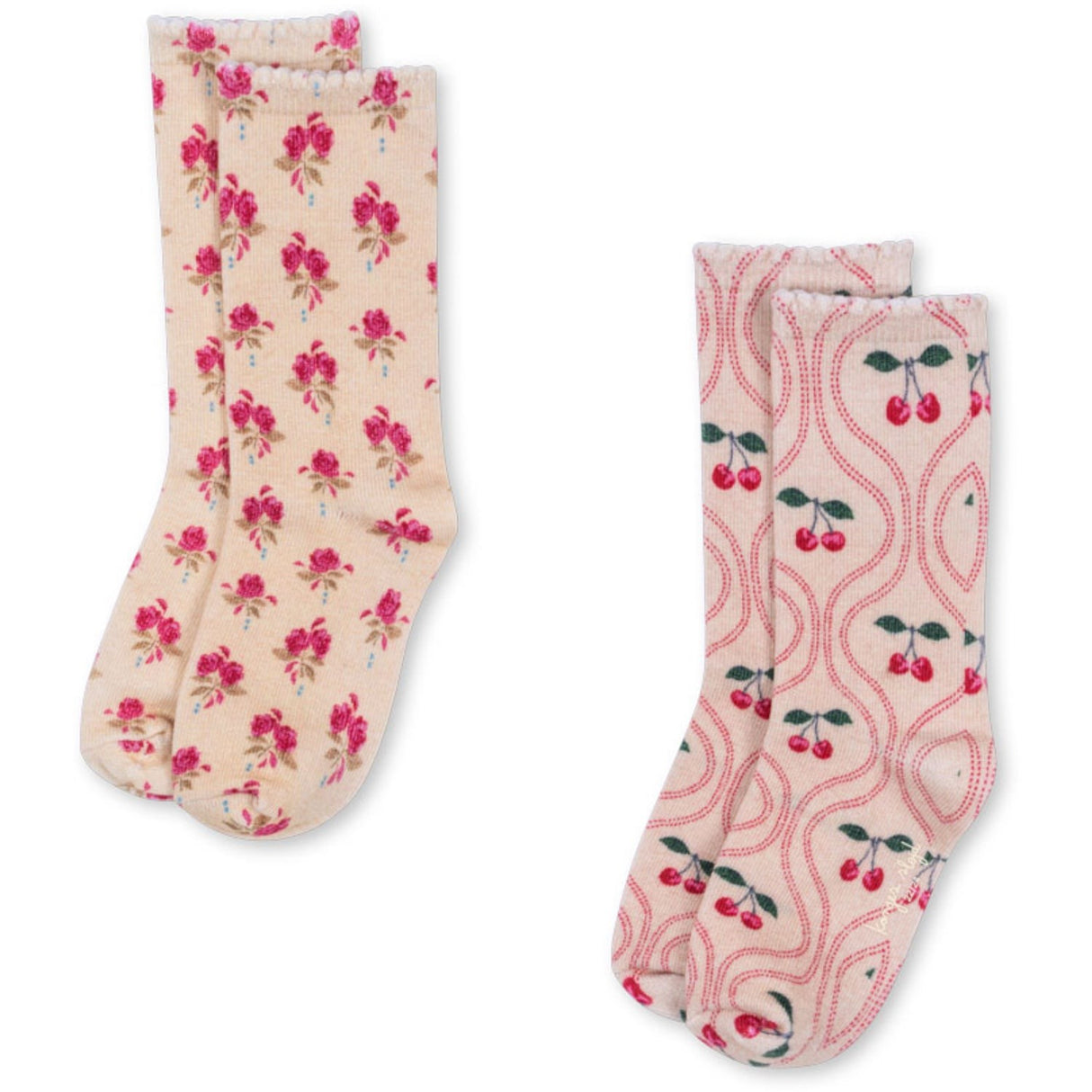 Konges Sløjd Cherry Mix 2 Pakke Printed Strømper