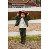 COPENHAGEN COLORS Dk Green Corduroy Pant W. Adj. Waist