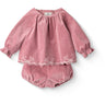 COPENHAGEN COLORS Rose Comb Corduroy Baby Sett W. Emb.