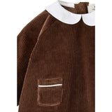 COPENHAGEN COLORS Dk.Brown Comb. Corduroy Baby Sett W. Halsbånd