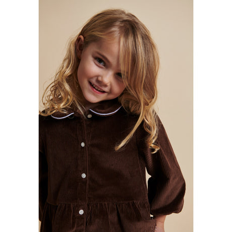 COPENHAGEN COLORS Dk Brown Comb Corduroy Bluse W. Emb.