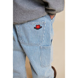 COPENHAGEN COLORS Denim Blue Stripe Y/D Stripe Twill Cargo Bukser W. Adj. Waist