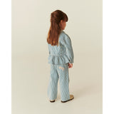 COPENHAGEN COLORS Denim Blue Stripe Y/D Twill Pant W. Wide Leg Og Embroidery