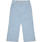 COPENHAGEN COLORS Denim Blue Stripe Y/D Twill Pant W. Wide Leg Og Embroidery