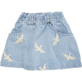 COPENHAGEN COLORS Denim Blue Stripe Y/D Twill Skjørt W. Embroirdey