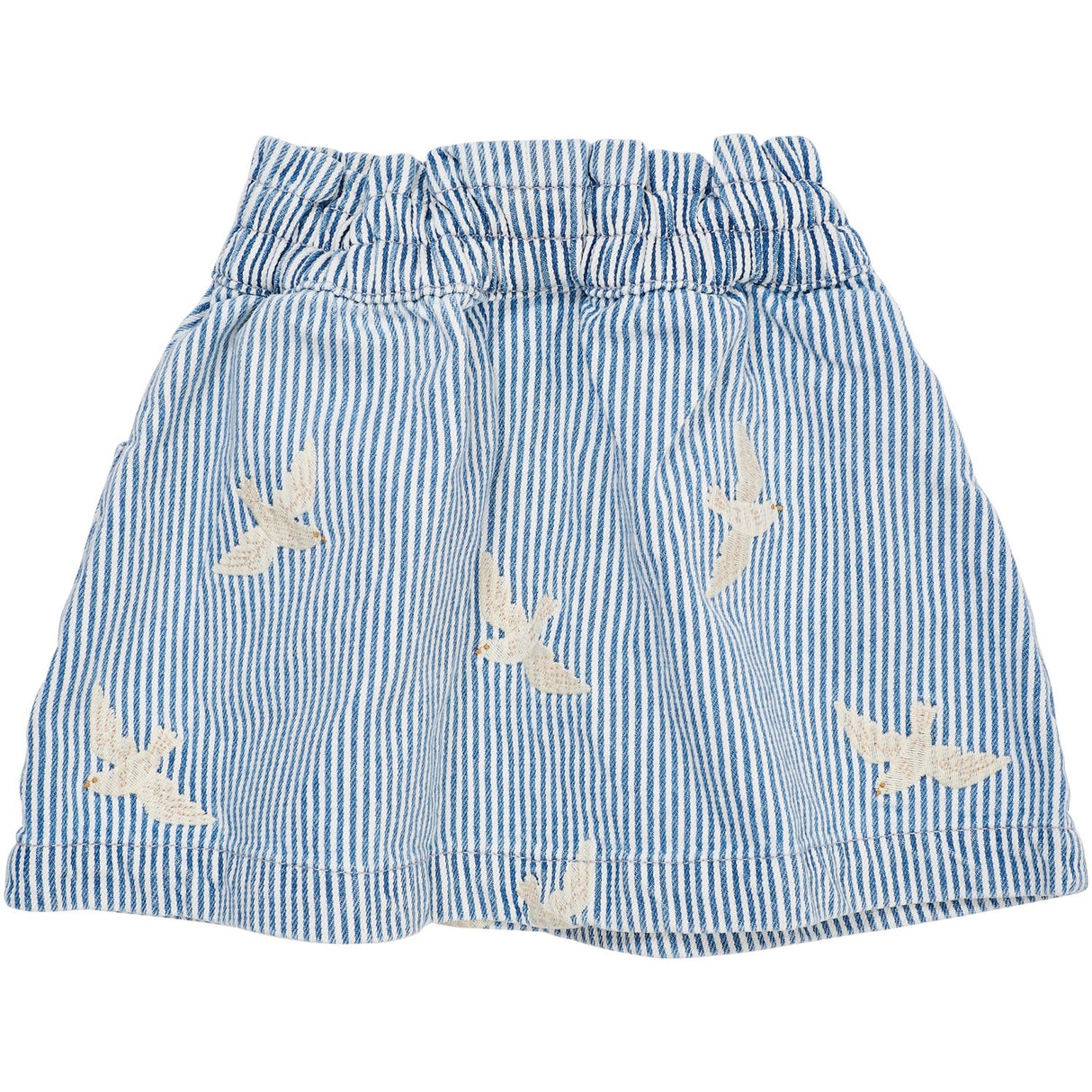 COPENHAGEN COLORS Denim Blue Stripe Y/D Twill Skjørt W. Embroirdey