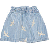 COPENHAGEN COLORS Denim Blue Stripe Y/D Twill Skjørt W. Embroirdey