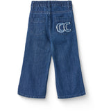 COPENHAGEN COLORS Dark Indigo Blue Washed Organic Denim Bukser W. Pocket Embroidery & Wide Leg