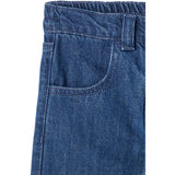 COPENHAGEN COLORS Dark Indigo Blue Washed Organic Denim Bukser W. Pocket Embroidery & Wide Leg
