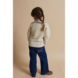 COPENHAGEN COLORS Dark Indigo Blue Washed Organic Denim Bukser W. Pocket Embroidery & Wide Leg