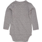 COPENHAGEN COLORS Grey Mel. Pointelle Heart Crossover Body Ls