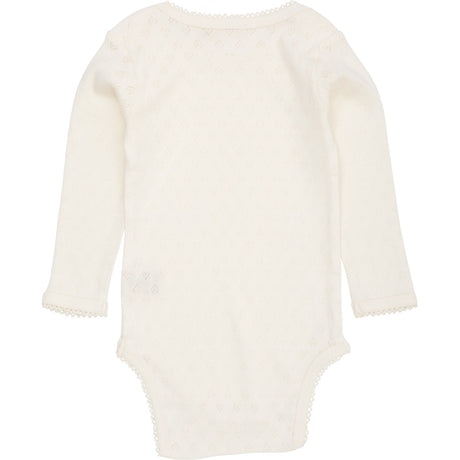 COPENHAGEN COLORS Cream Pointelle Heart Lapneck Body Ls